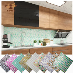 Mosaic Wall Tile Peel and Stick  Self adhesive Backsplash DIY Kitchen Bathroom Home Wall Sticker Vinyl 3D